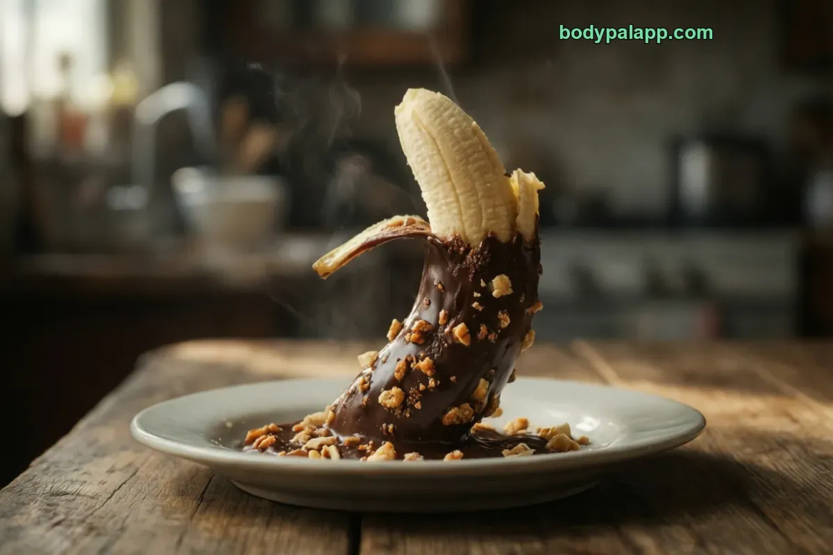 Chocolate covered banana, packaged, per label