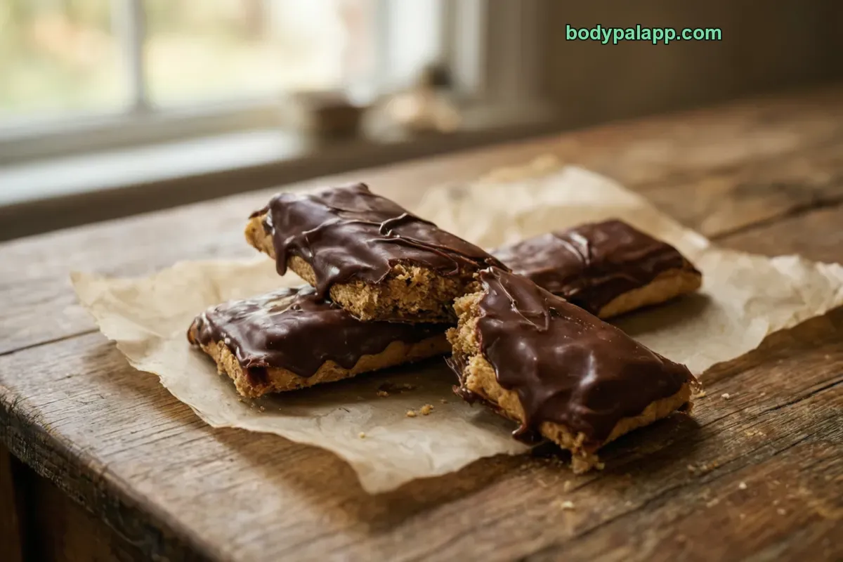 Chocolate covered graham cracker, packaged, chocolate coated