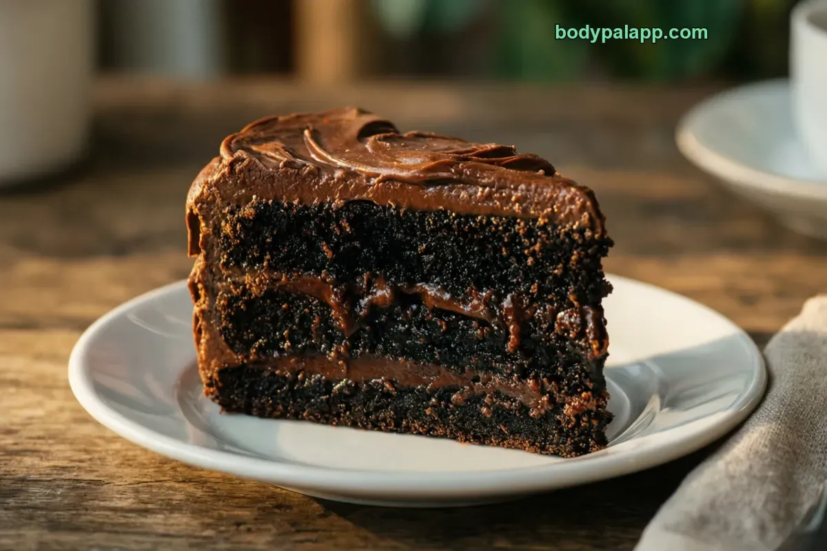 Chocolate fudge cake, bakery, chocolate frosted