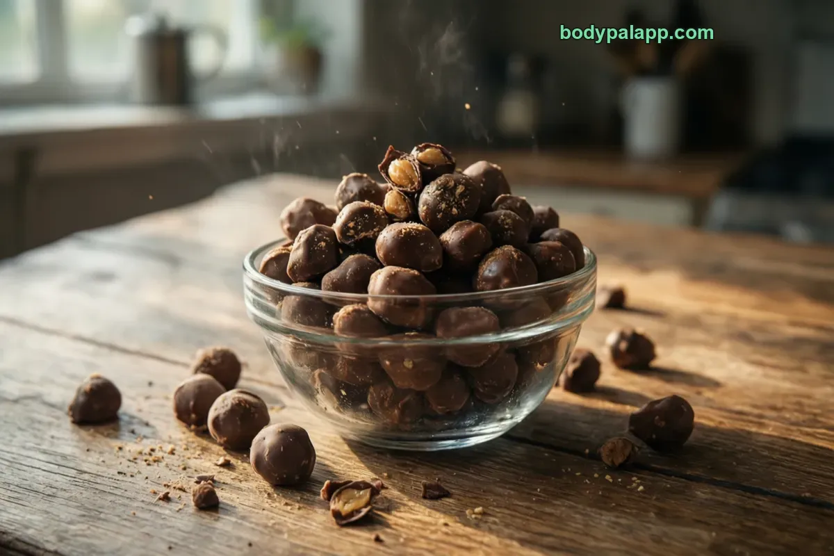 Chocolate peanuts, milk chocolate coated