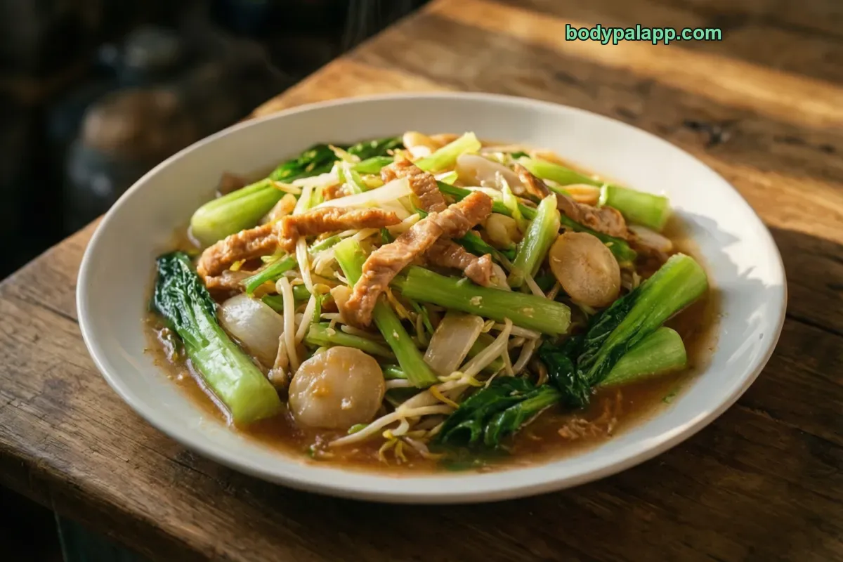 Chop suey, with meat, no noodles