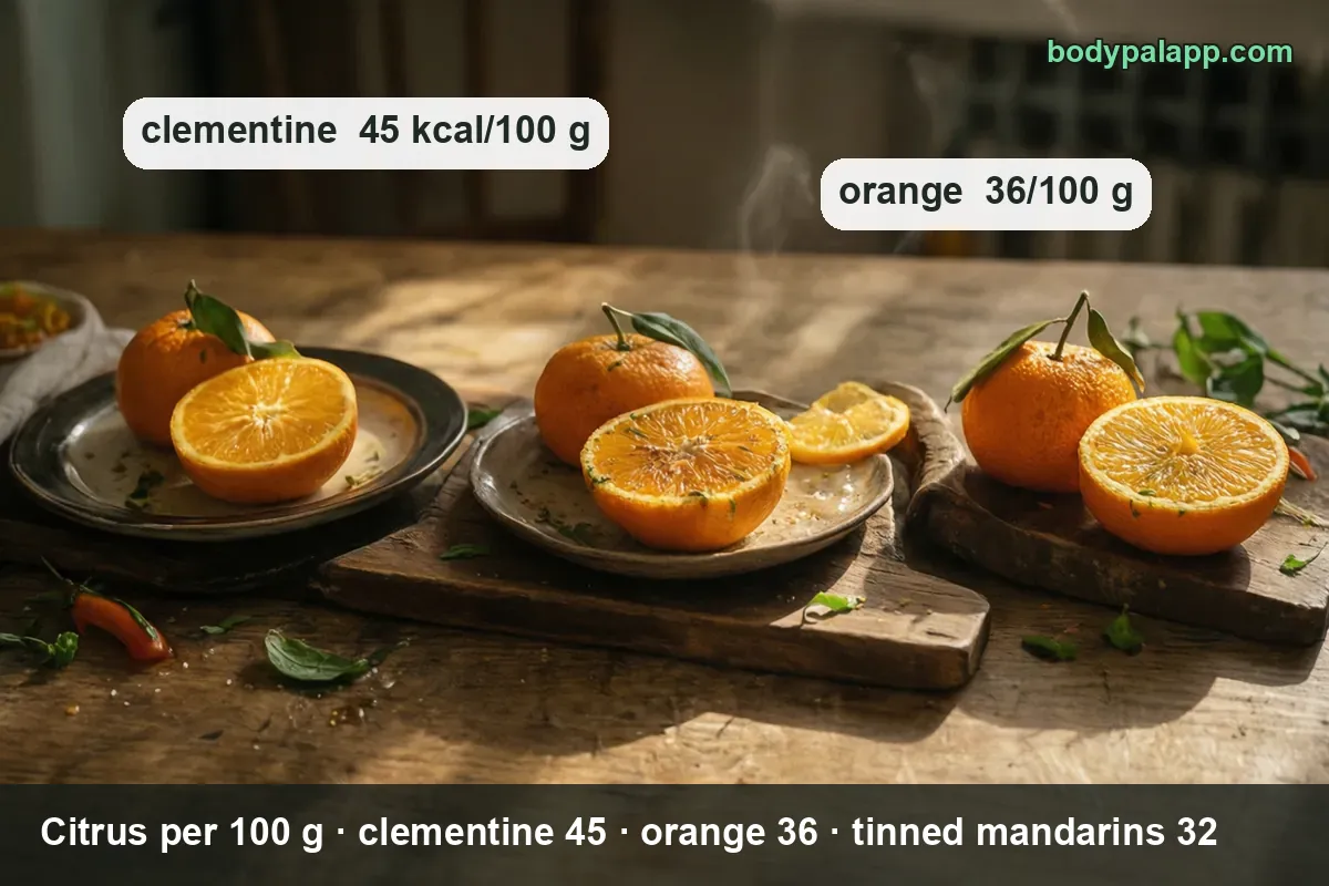 Clementine variants calories comparison