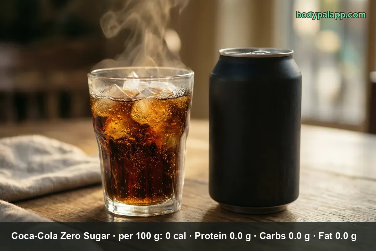Glass of cola with ice beside a matte black can with no readable logo