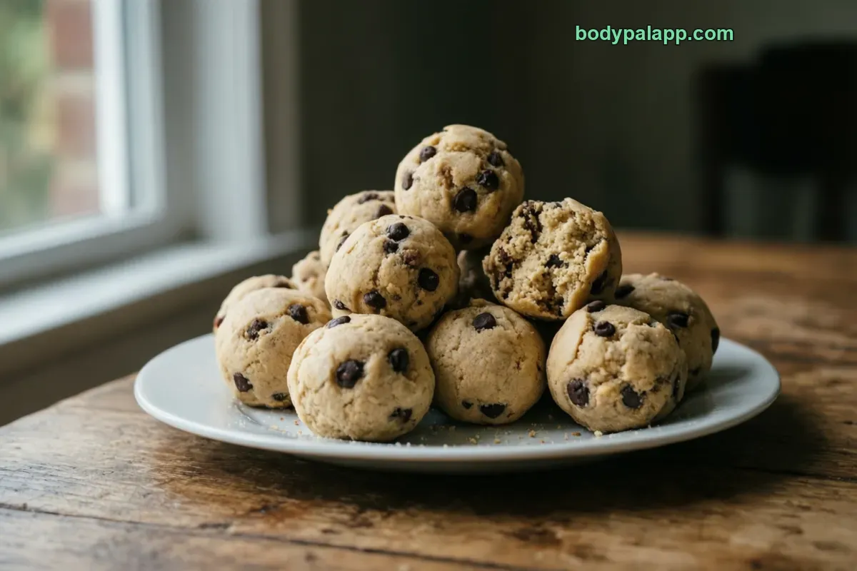 Cookie dough bite, packaged, per label