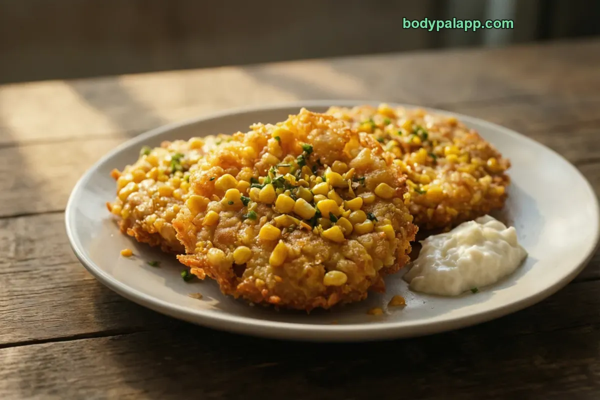 Corn fritter, fried