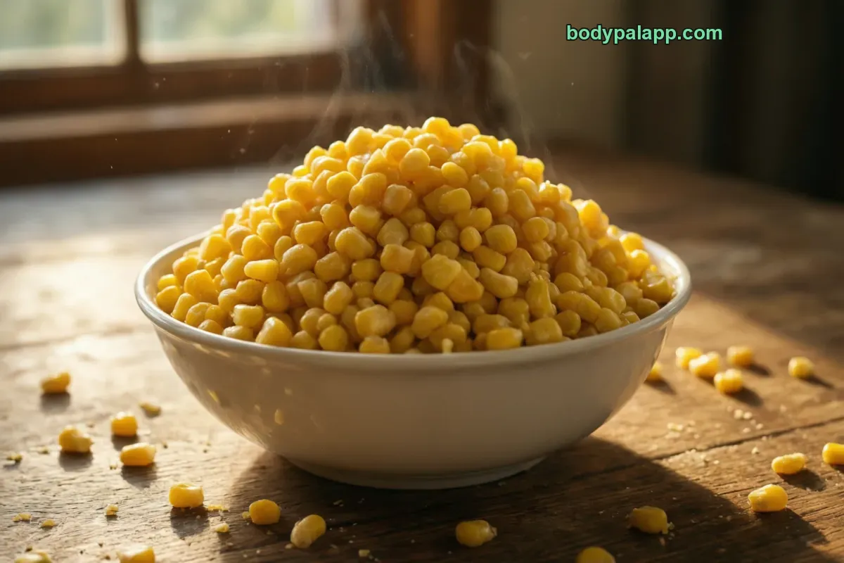 Corn kernels, frozen, boiled, drained
