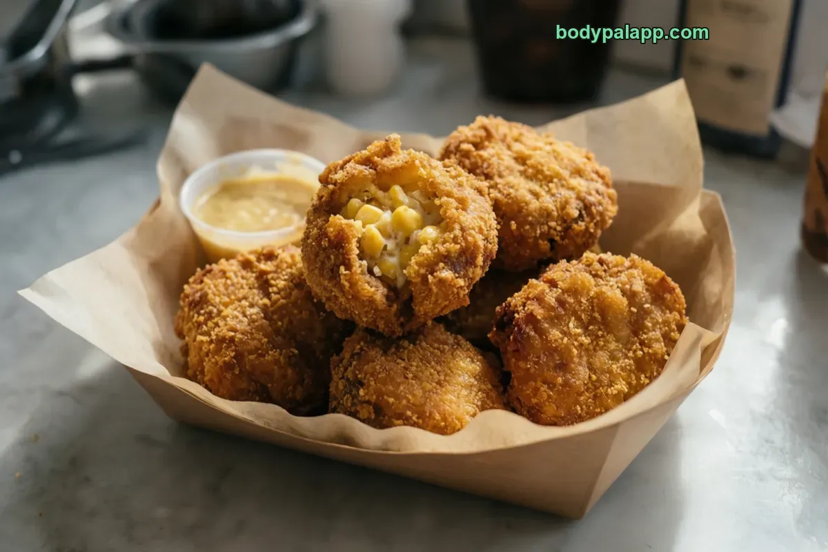 Corn nuggets, packaged, per label