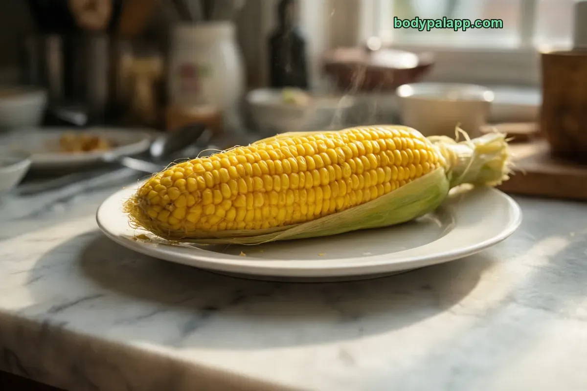 Corn on the cob without butter, boiled, no butter or salt