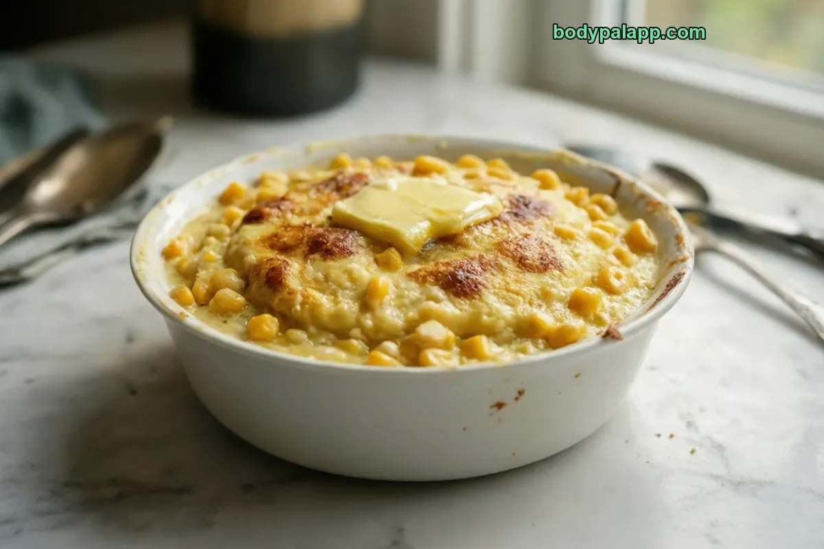 Corn pudding, home prepared
