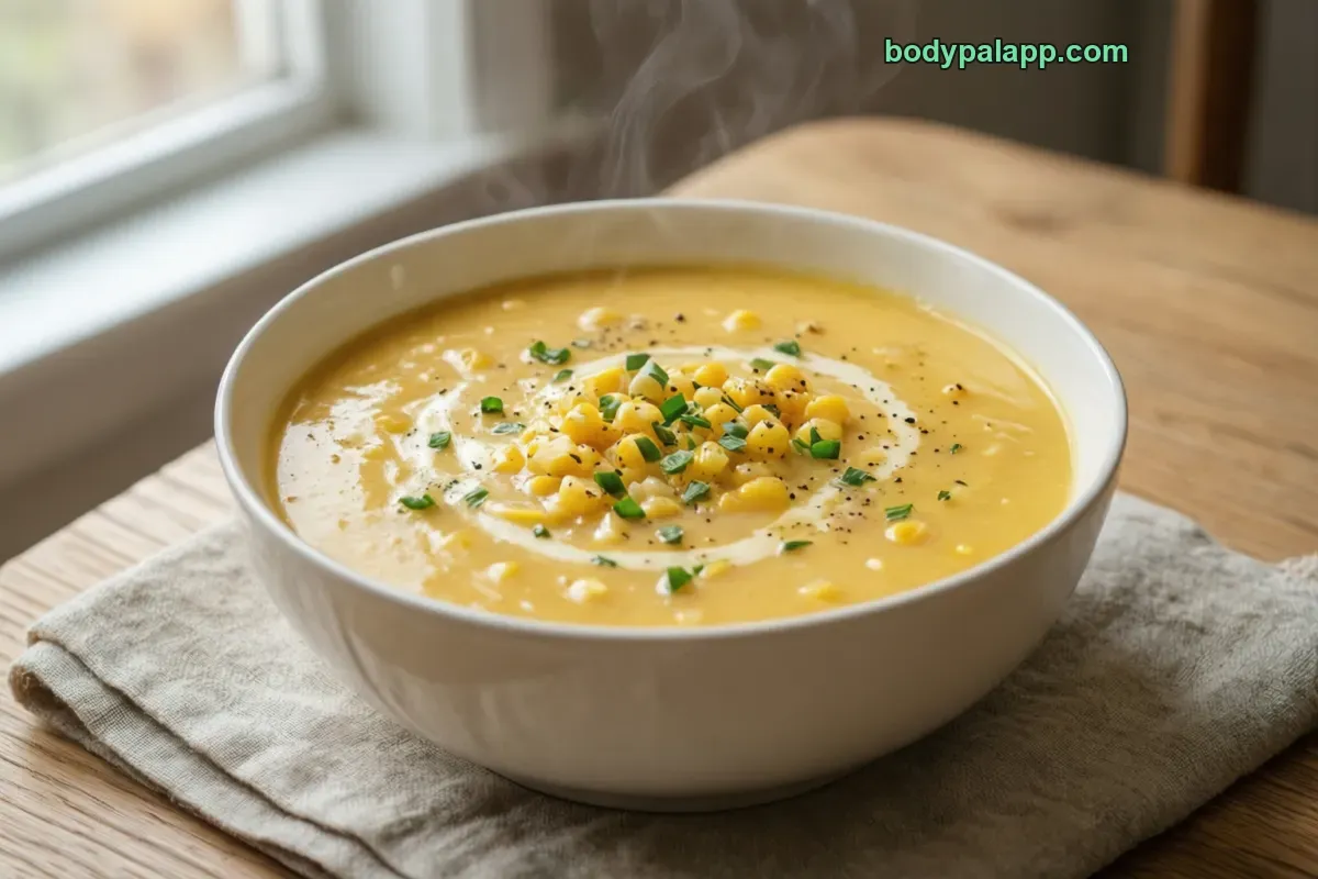 Corn soup, ready to serve