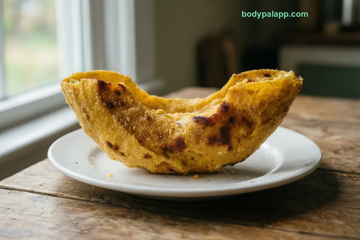 Corn taco shell, baked, ready-to-eat