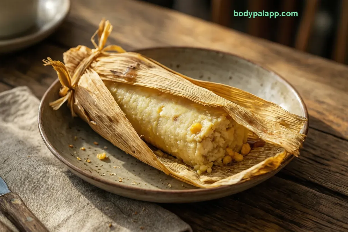 Corn tamale, restaurant serving