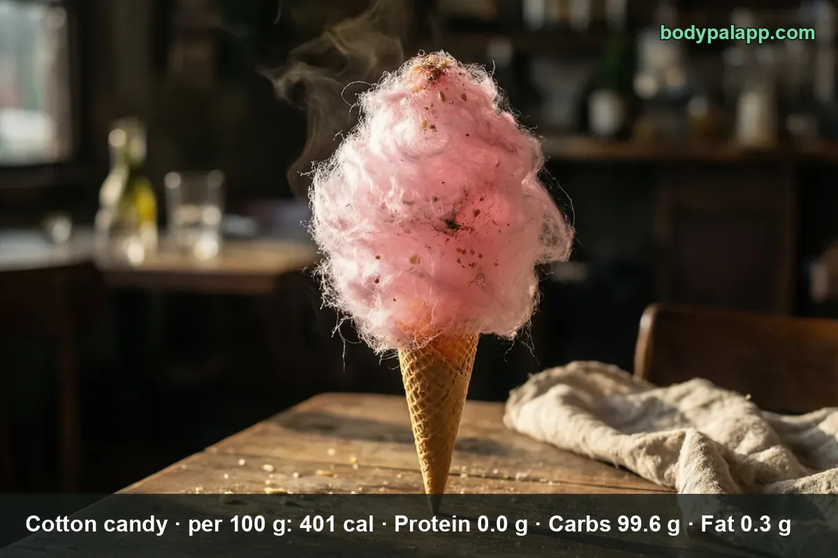 Pink cotton candy spun onto a waffle cone with steam rising around it