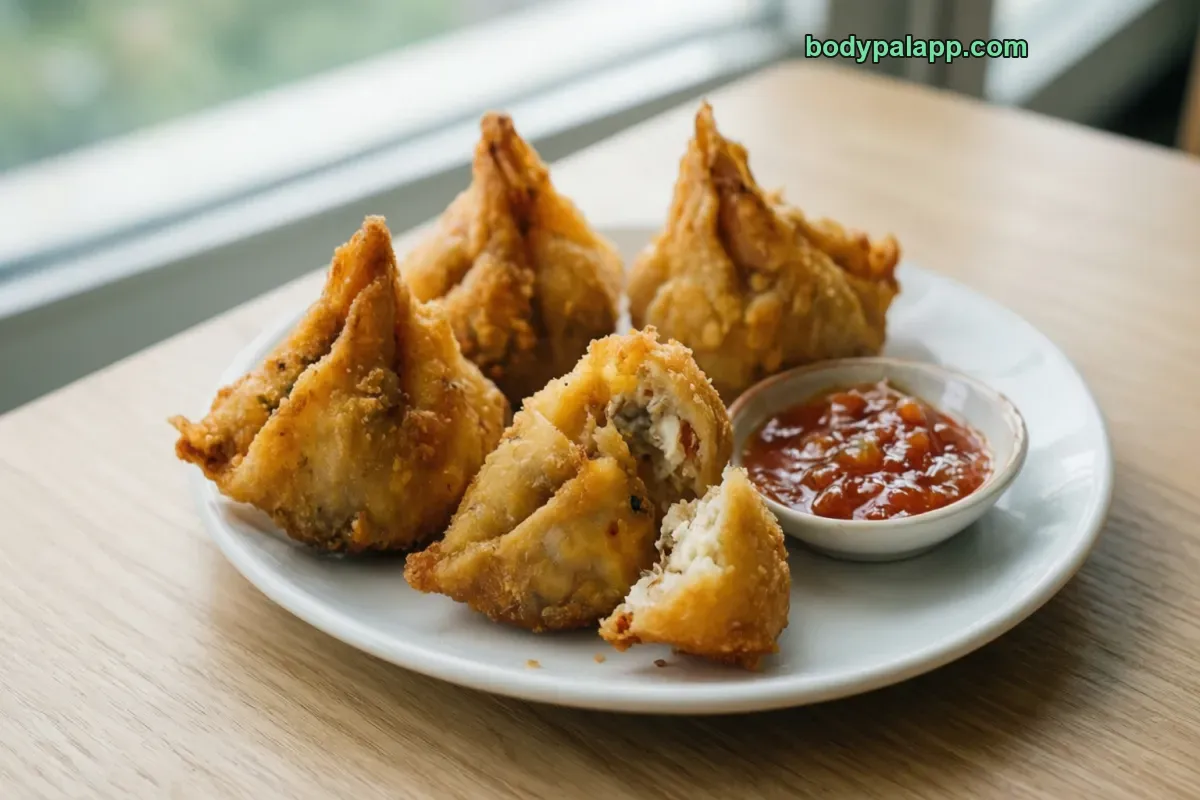 Crab rangoon, packaged, per label