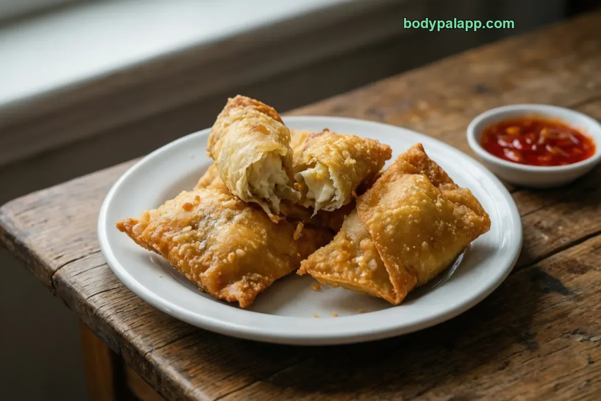 Cream cheese wonton, packaged, per label