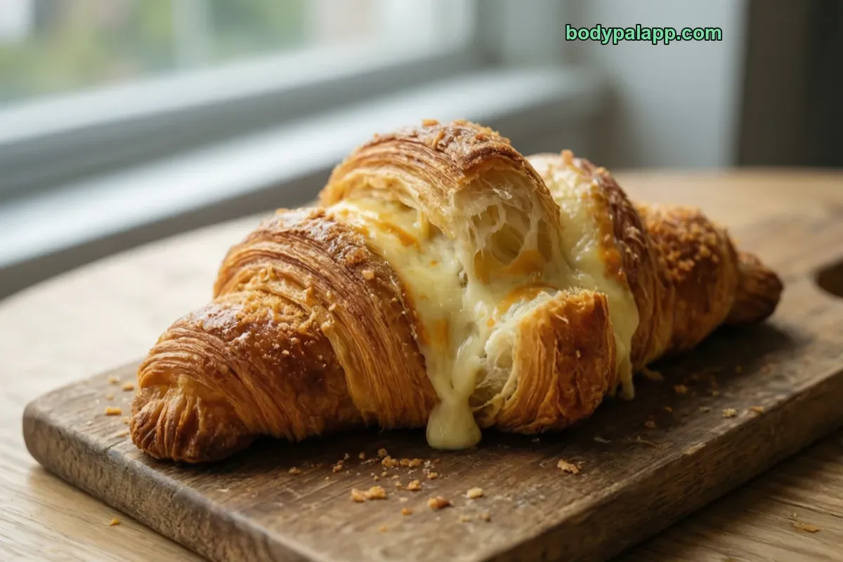 Cheese croissant, baked, cheese-filled