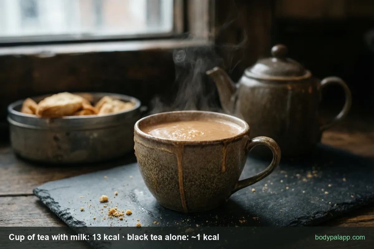 Cup of tea - 13 kcal with milk