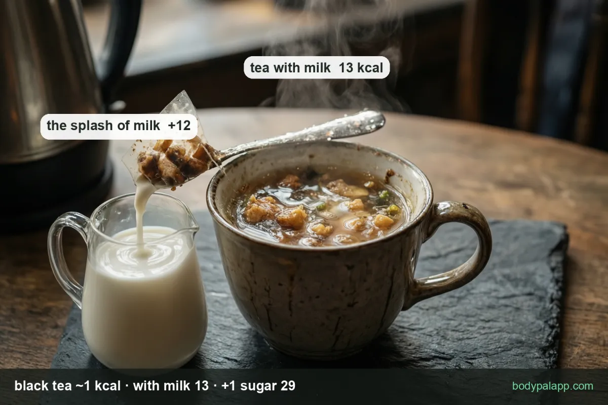 Cup of tea variants calories comparison