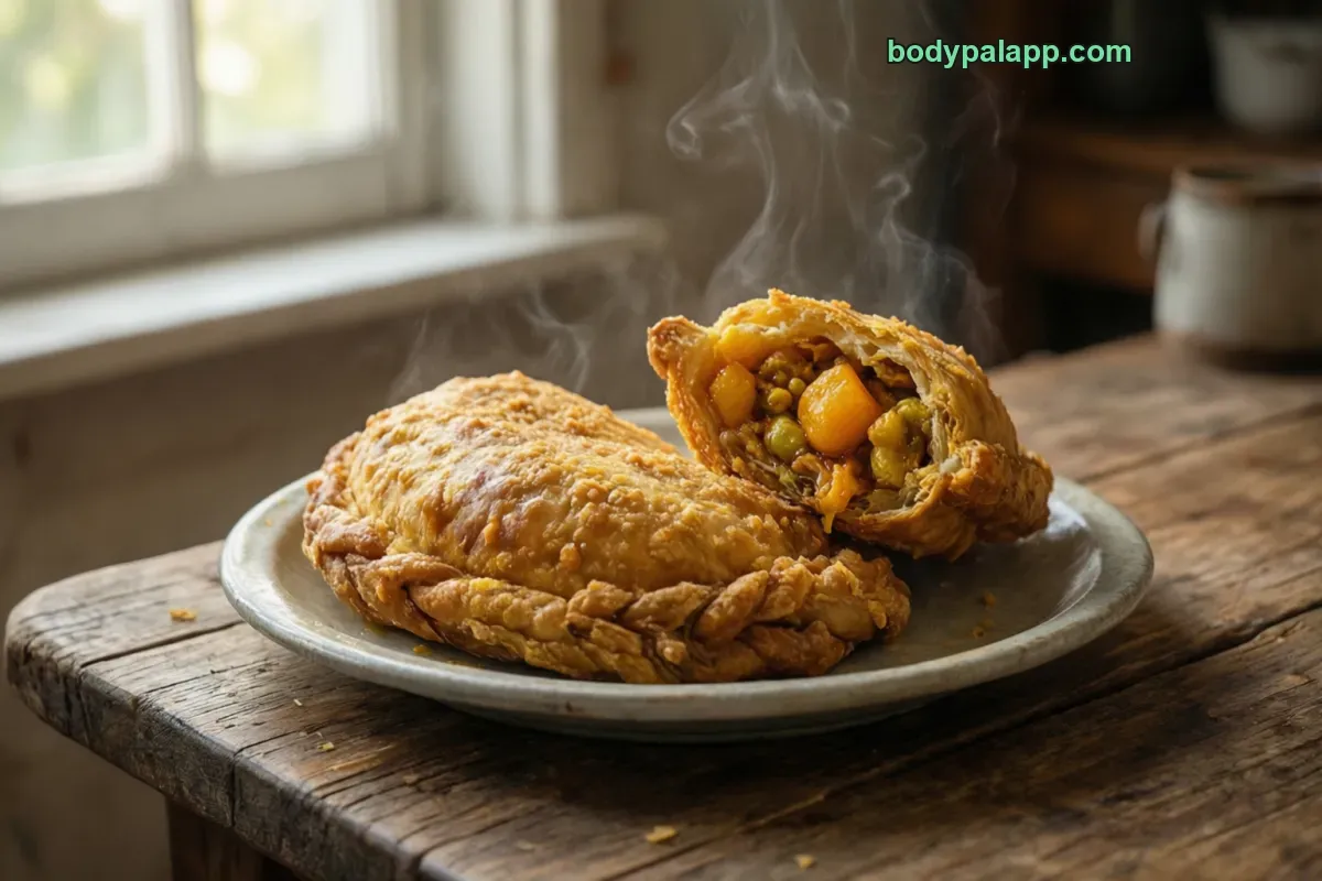 Curry puff, samosa-style, fried pastry