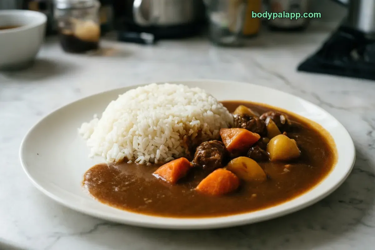 Curry rice, chicken curry, with rice