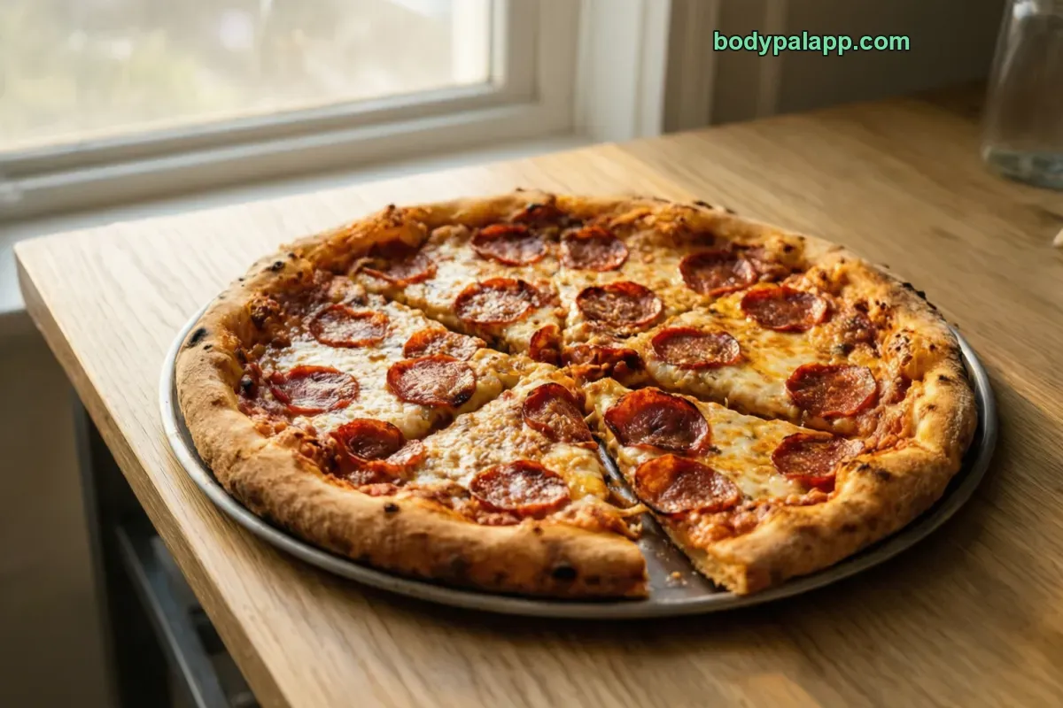 Digiorno pizza, rising crust, frozen, baked