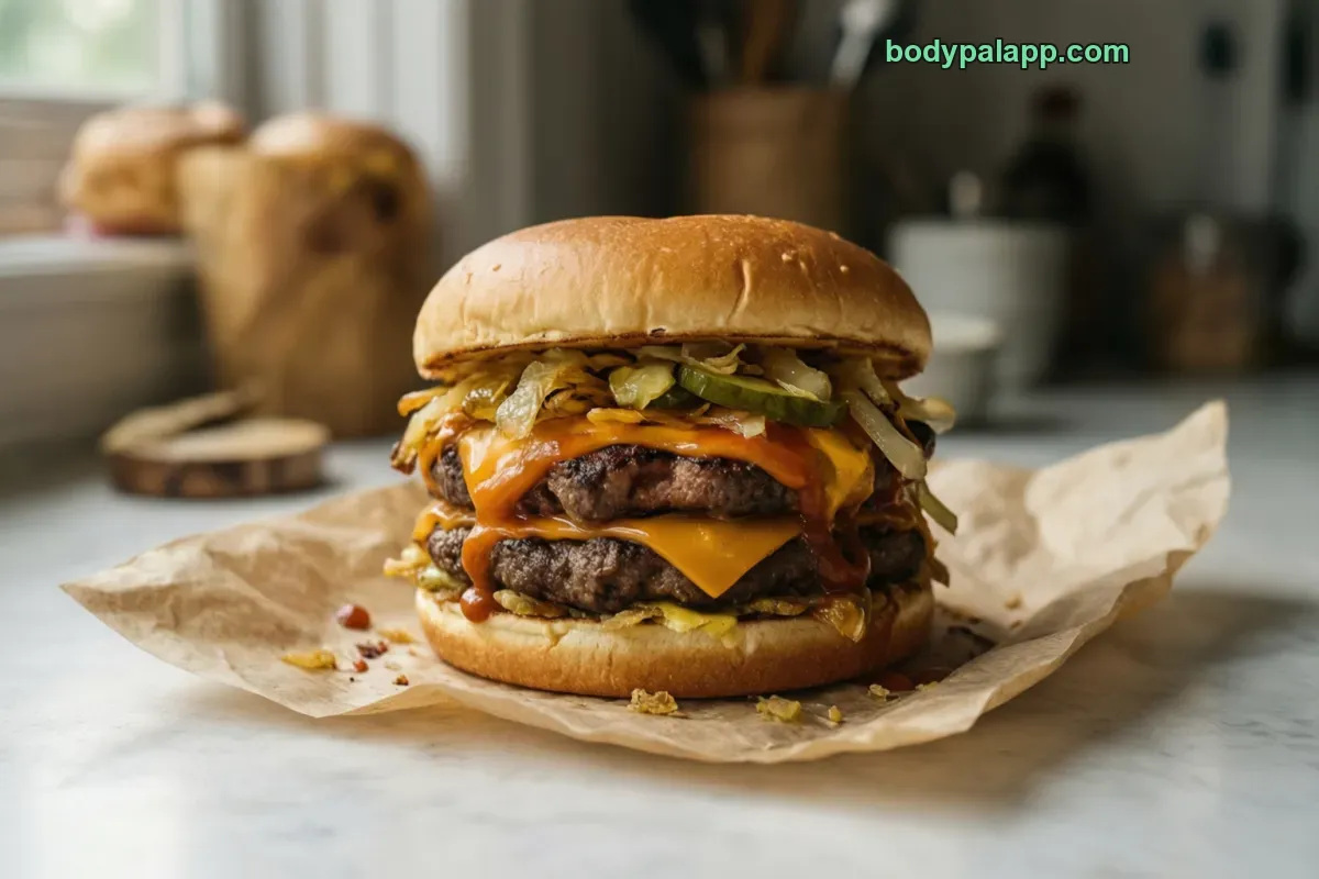 Mcdonald's double cheeseburger, fast food