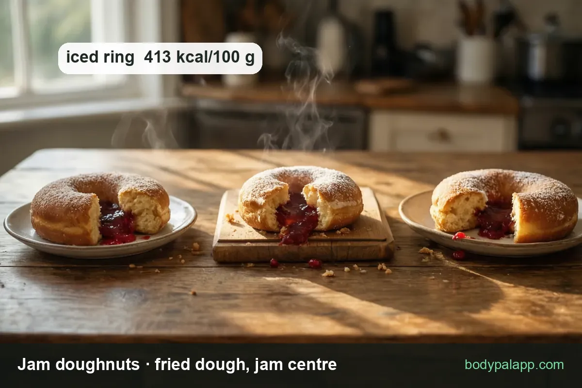 Jam doughnut variants calories comparison