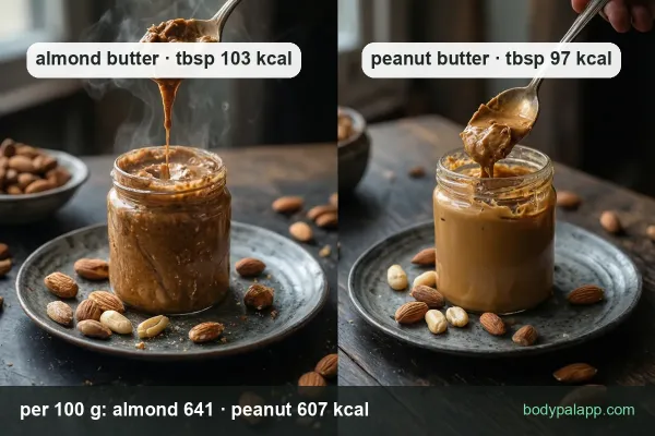 Almond vs peanut butter calories