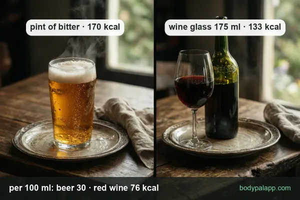 Beer vs wine calories