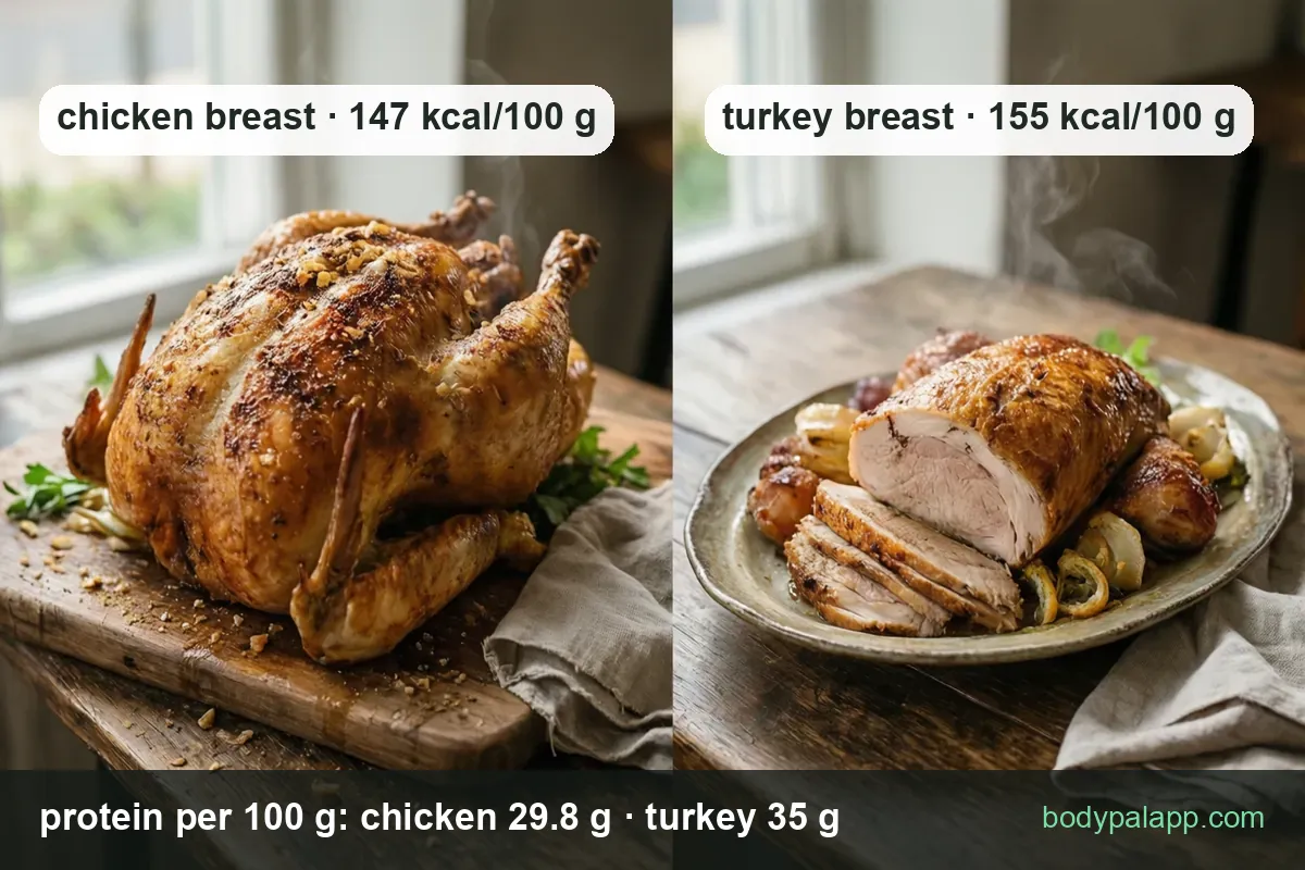 Chicken vs turkey calories comparison