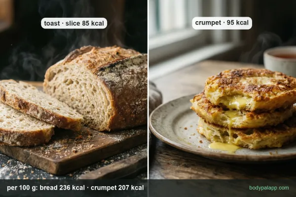 Crumpet vs toast calories