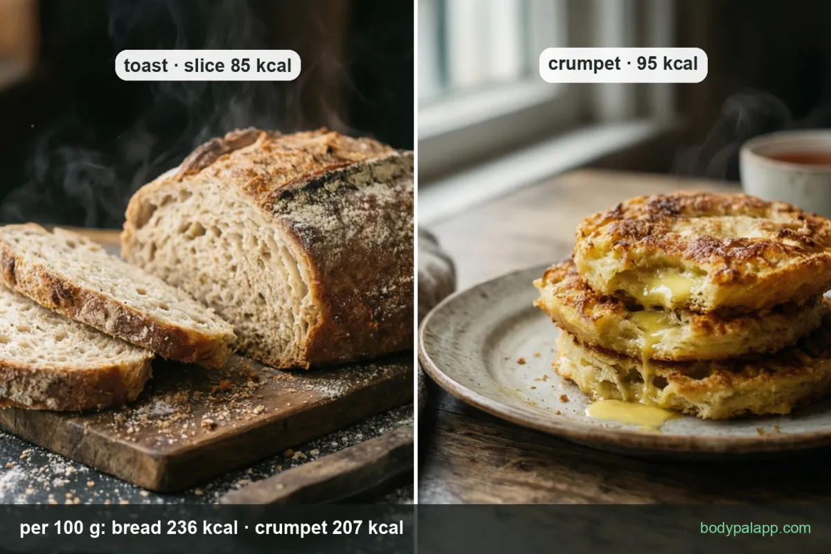Crumpet vs toast calories comparison