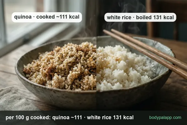 Quinoa vs rice calories