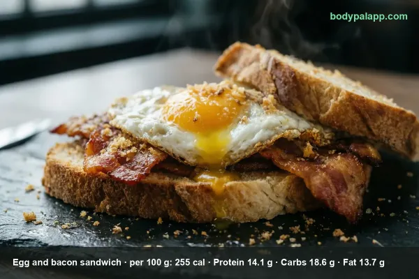 Egg And Bacon Sandwich calories