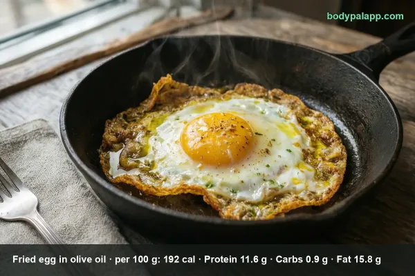 Egg Fried In Olive Oil calories