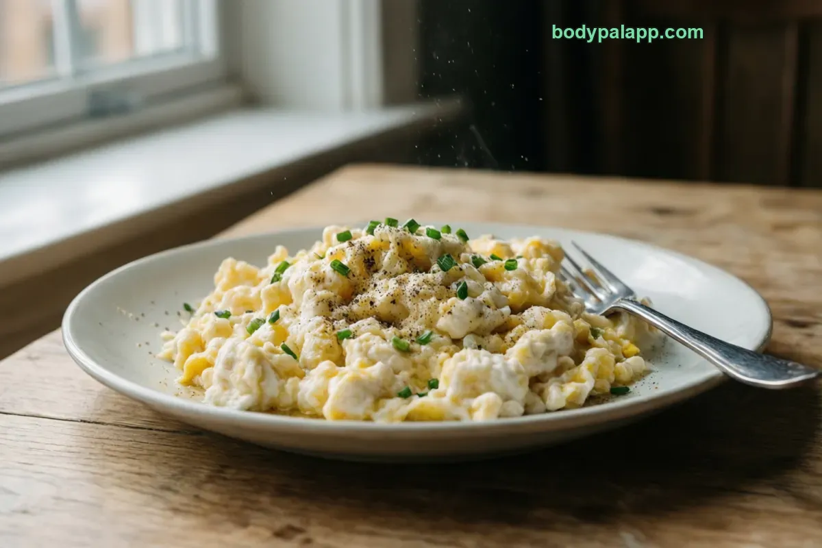 Scrambled egg white, scrambled, fat not specified