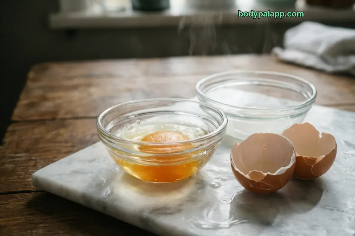 Egg yolk and white, whole egg, hard-boiled