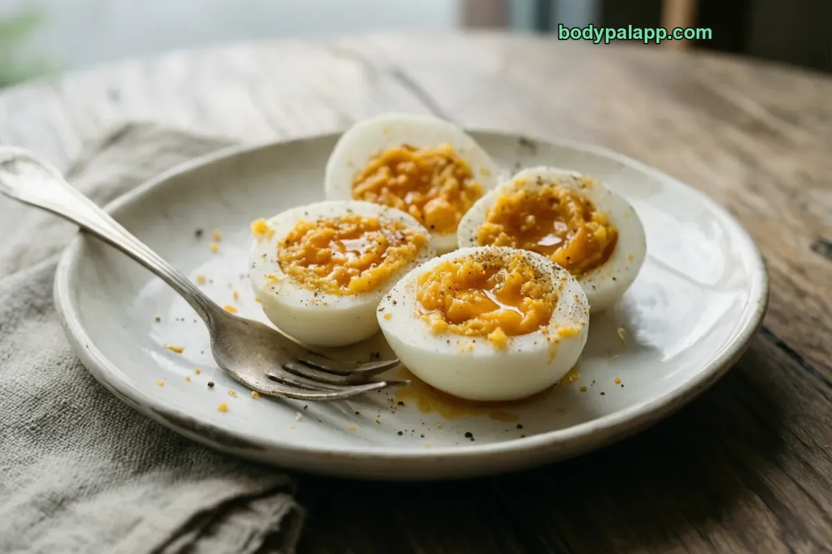 Boiled egg yolk, boiled, no added fat