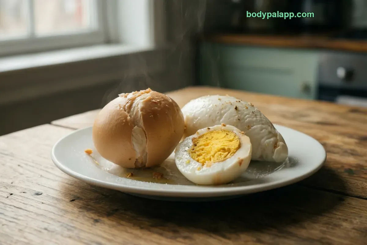 Boiled egg, hard-boiled