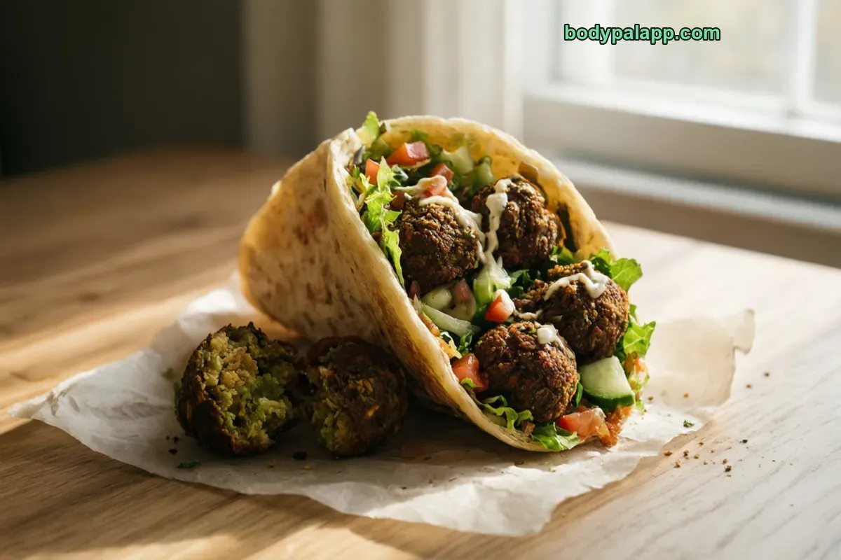 Falafel pita, in pita bread