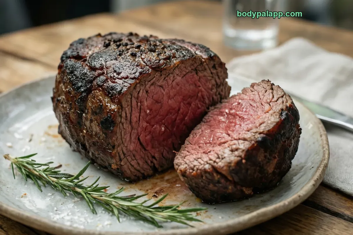 Filet mignon, broiled, choice grade