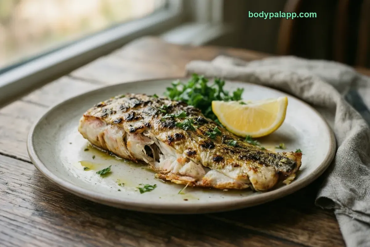 Grilled fish, cod, grilled
