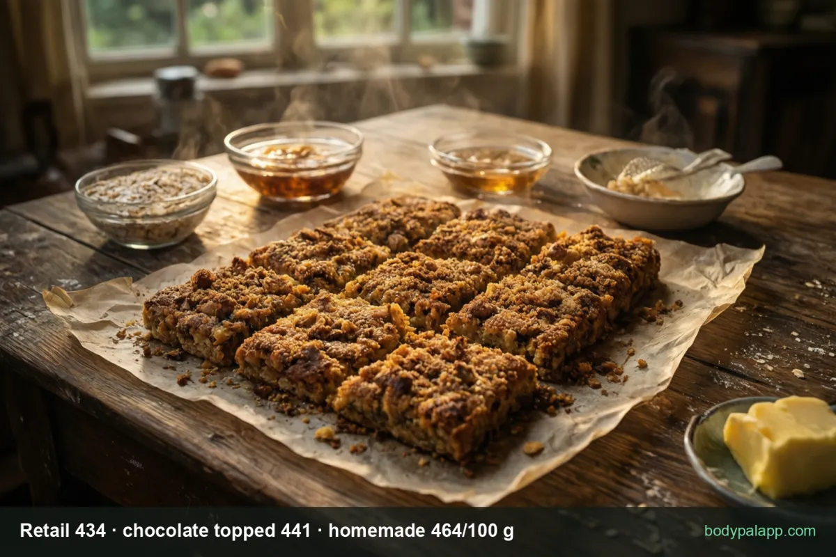 Flapjack variants calories comparison