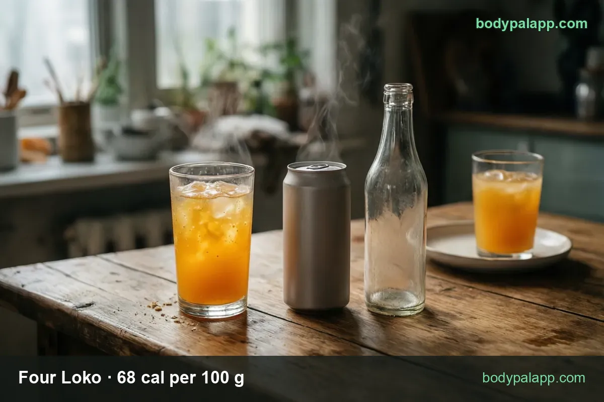 Glass of orange drink with ice and a plain grey 12 oz can; chips read 1 can (12 fl oz) 245 cal and 1 can (23.5 fl oz) 479 cal.