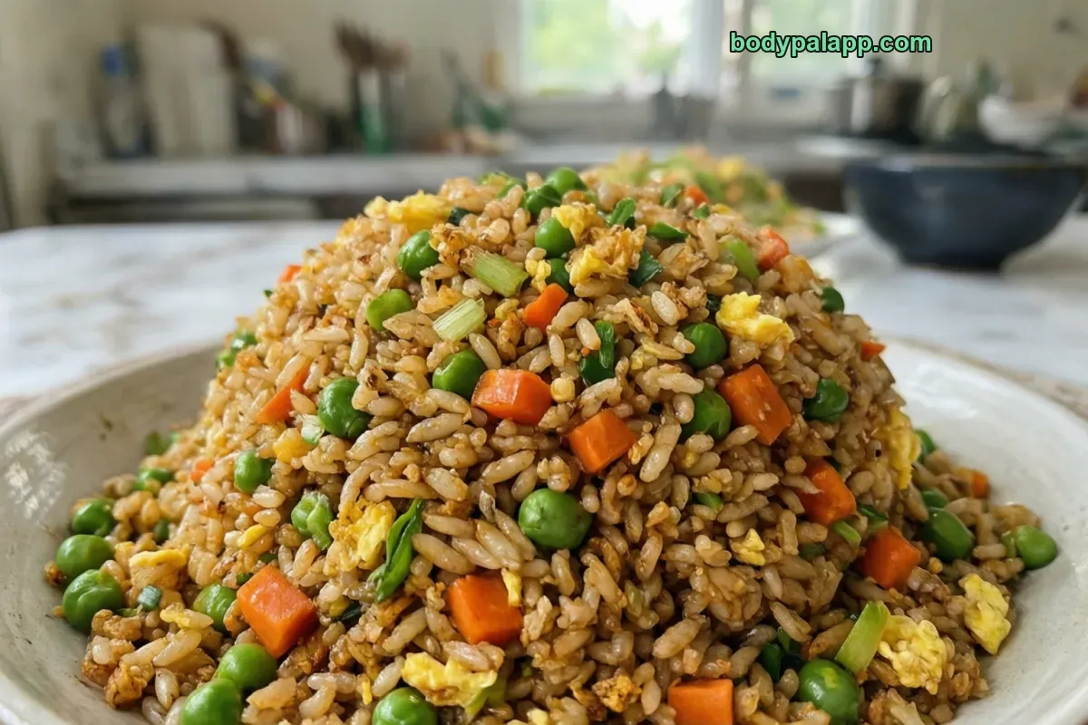 Fried rice, restaurant style, without meat