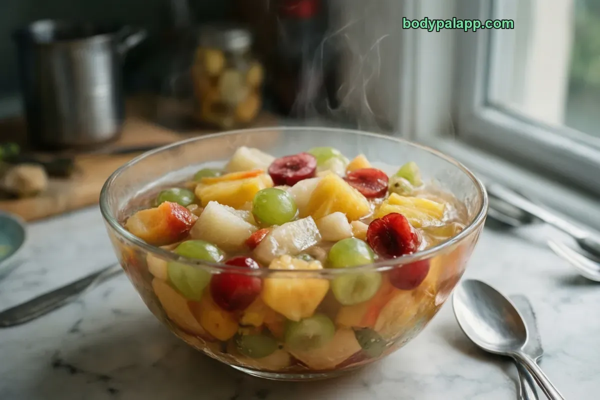 Fruit cocktail, canned in heavy syrup