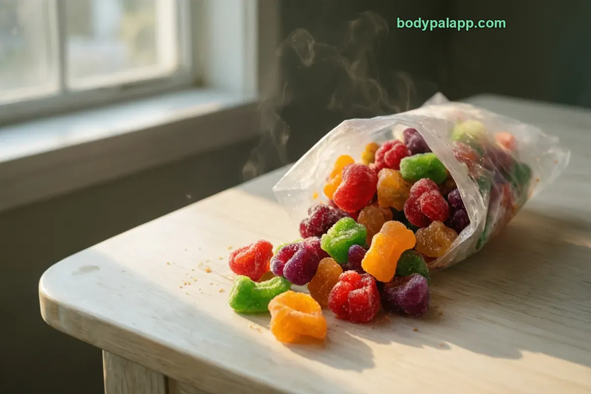 Fruit snack, ready to eat, gummy