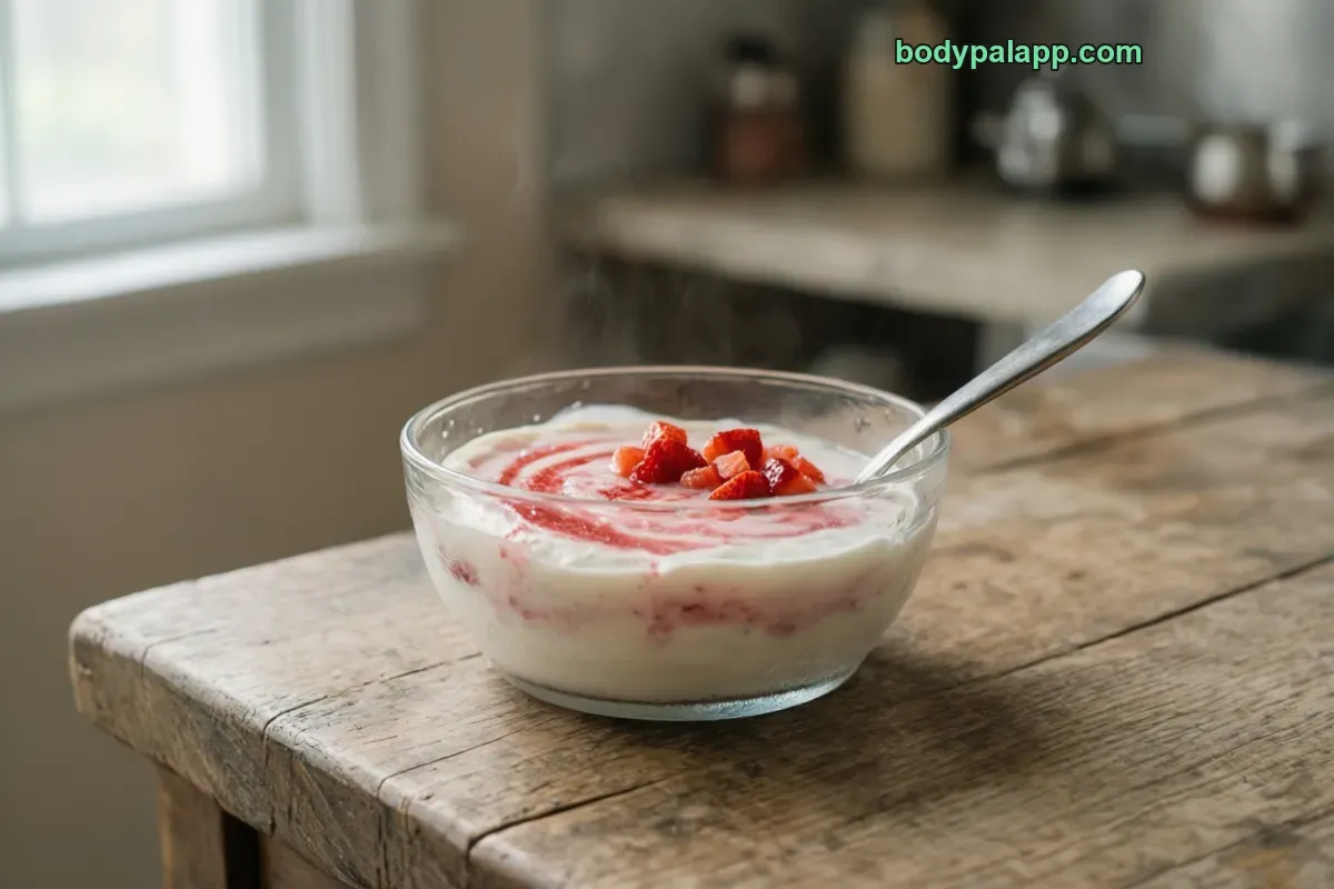 Fruit yogurt, low fat, with fruit