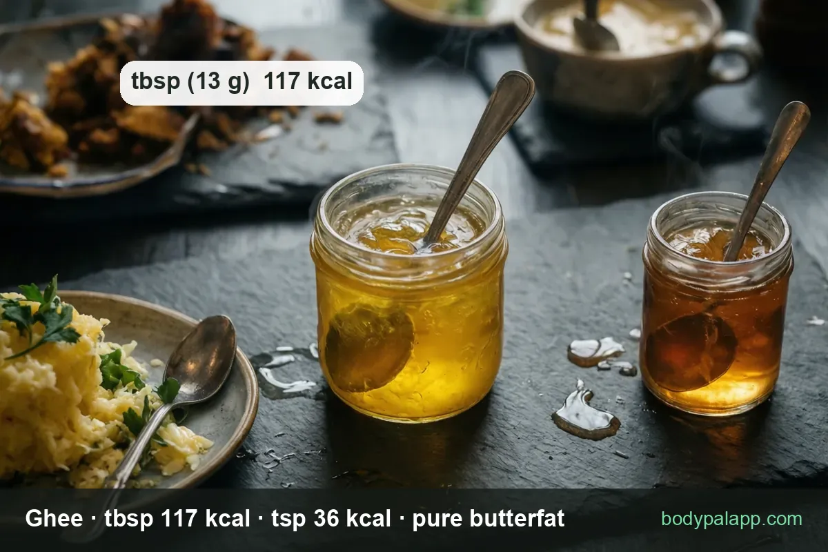 Ghee variants calories comparison