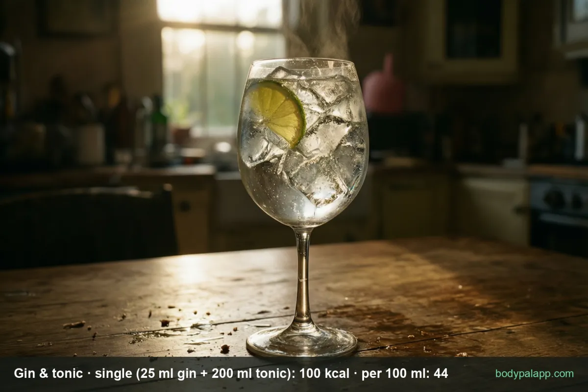Gin and tonic - 100 kcal a single G&T